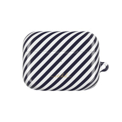 Navy & White Striped Diagonal AirPod Case by etchd