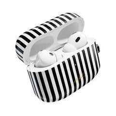 Black & White Striped AirPod Case by etchd, view 9