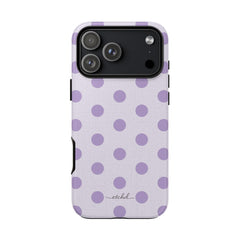 Lilac & Cream Polka Dot Phone Case by etchd, view 59