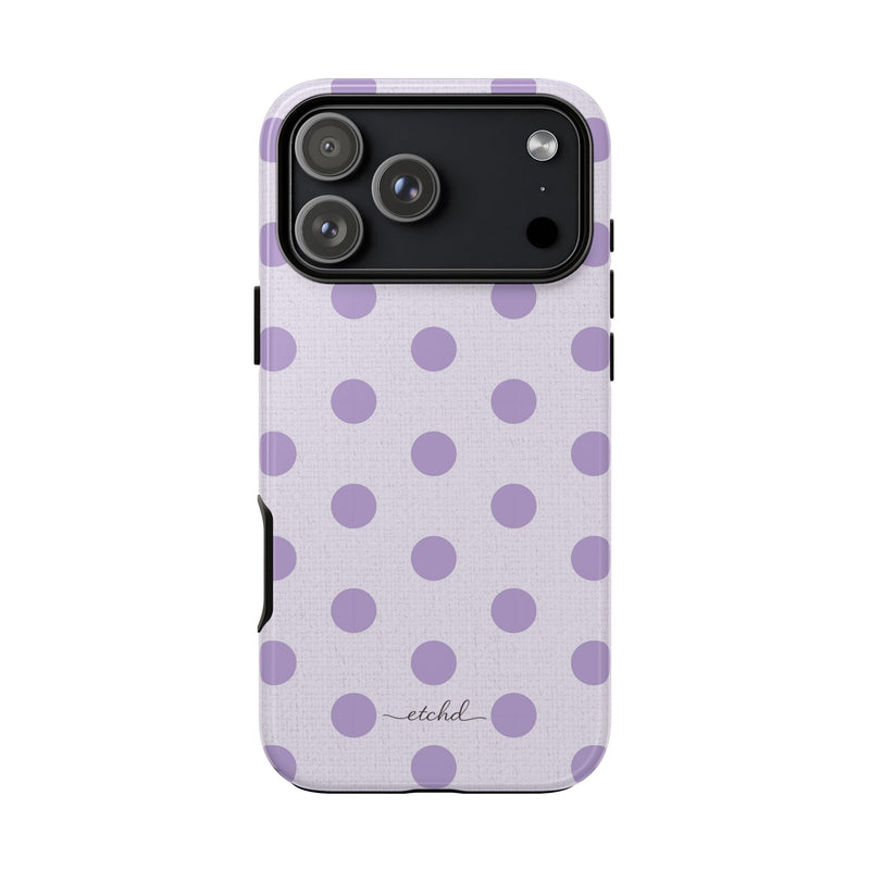 Lilac & Cream Polka Dot Phone Case by etchd, view 59