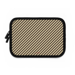 Butter & Brown Striped Diagonal Laptop Sleeve by etchd, view 2