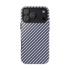 Navy & Cream Striped Diagonal Phone Case by etchd, view 59