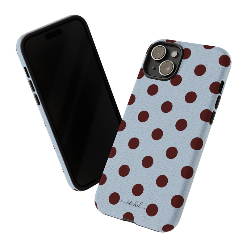 Blue & Cherry Polka Dot Phone Case-zoom-