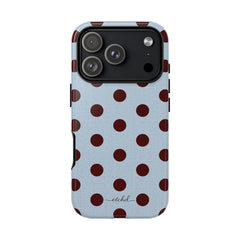 Blue & Cherry Polka Dot Phone Case by etchd, view 48