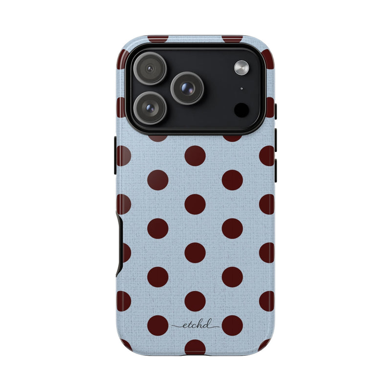 Blue & Cherry Polka Dot Phone Case-zoom-