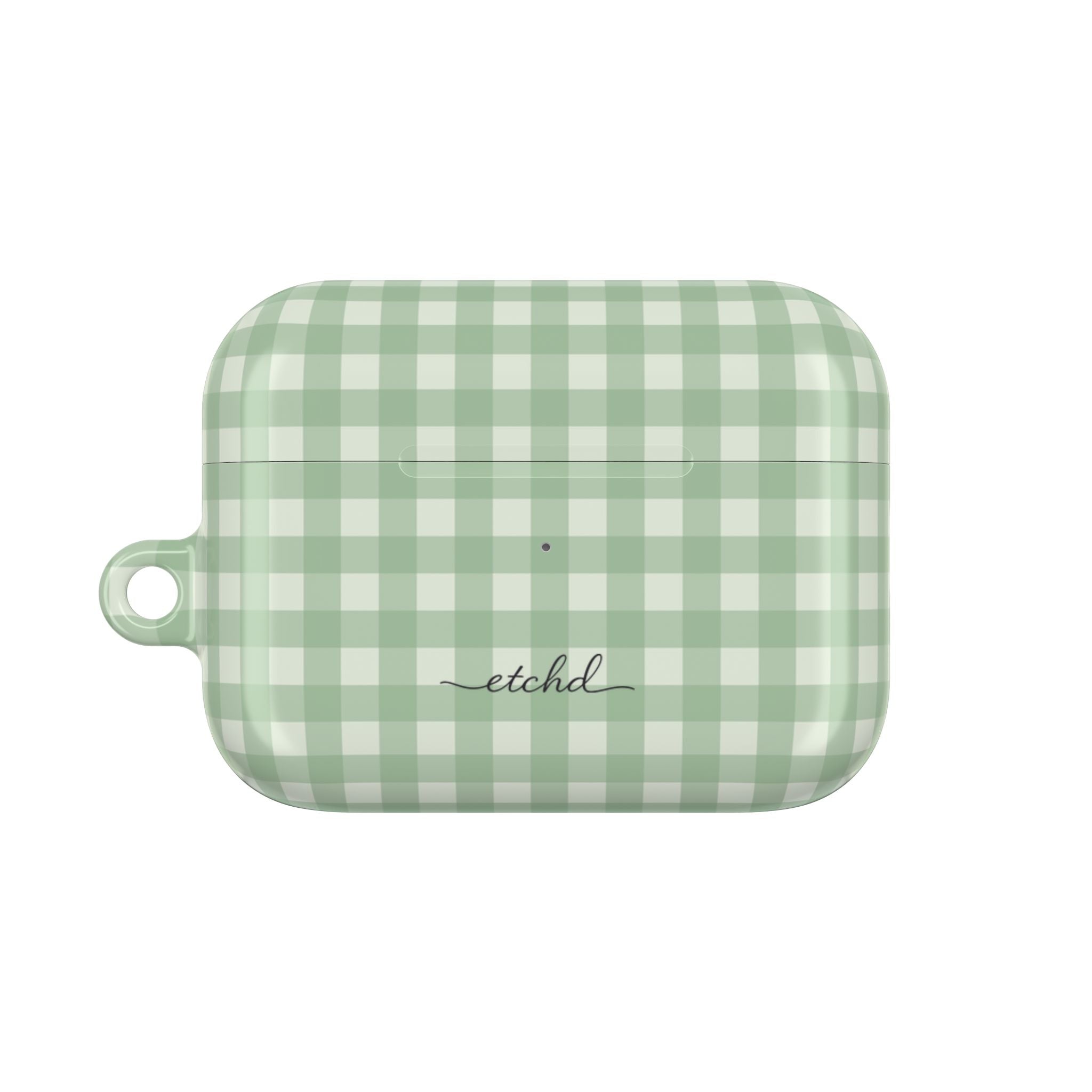 Sage & Cream Gingham AirPod Case by etchd, view 2