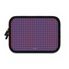 Cobalt & Poppy Gingham Laptop Sleeve by etchd, view 2