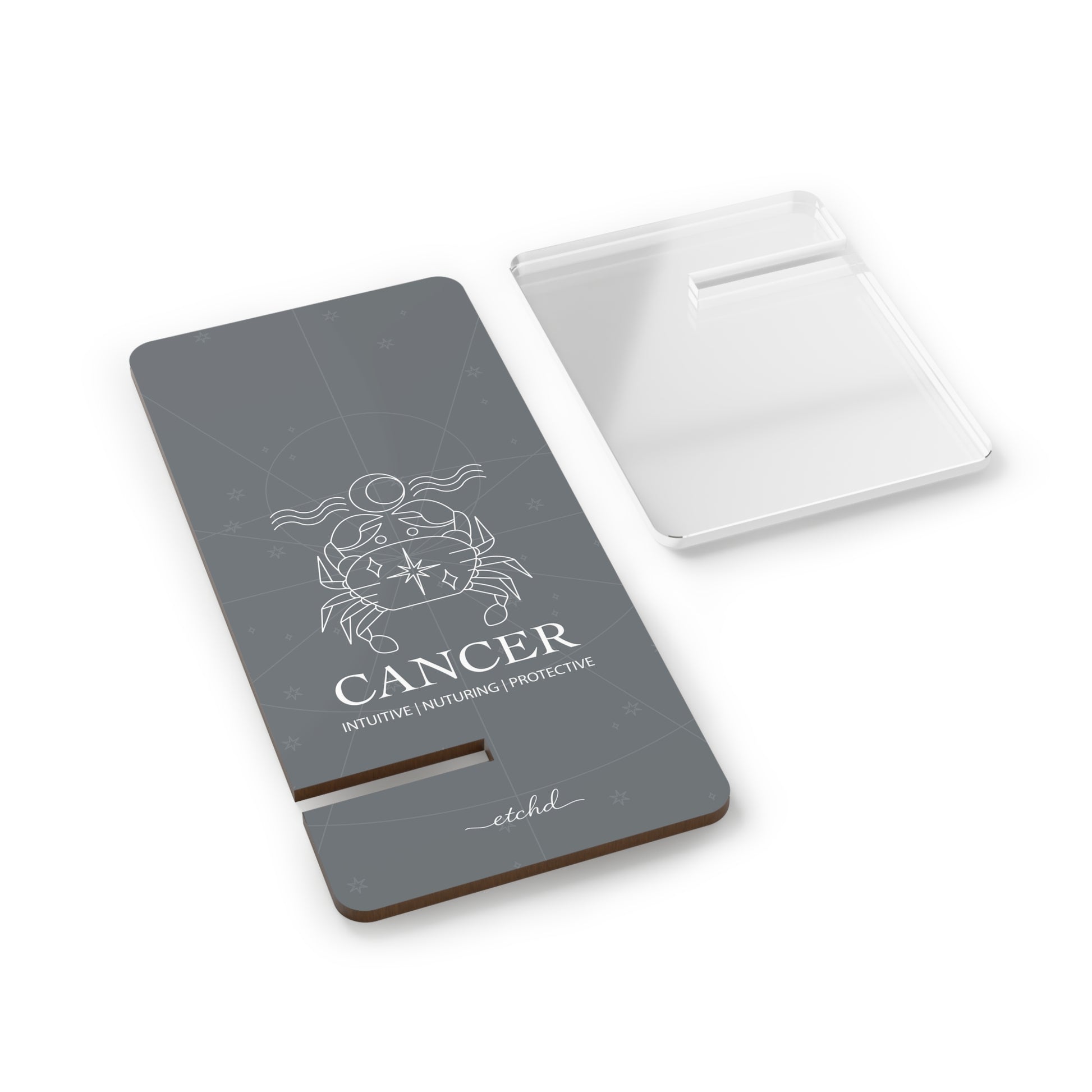 Cancer Phone Stand by etchd, view 2
