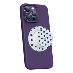 Plum And Blue Polka Dot Phone Grip And Stand by etchd, view 7