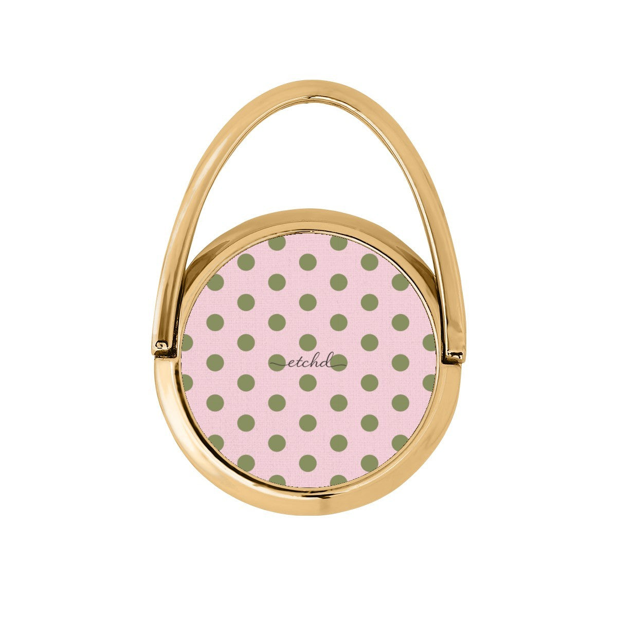 Green & Pink Polka Dot Hoop Ring Holder by etchd