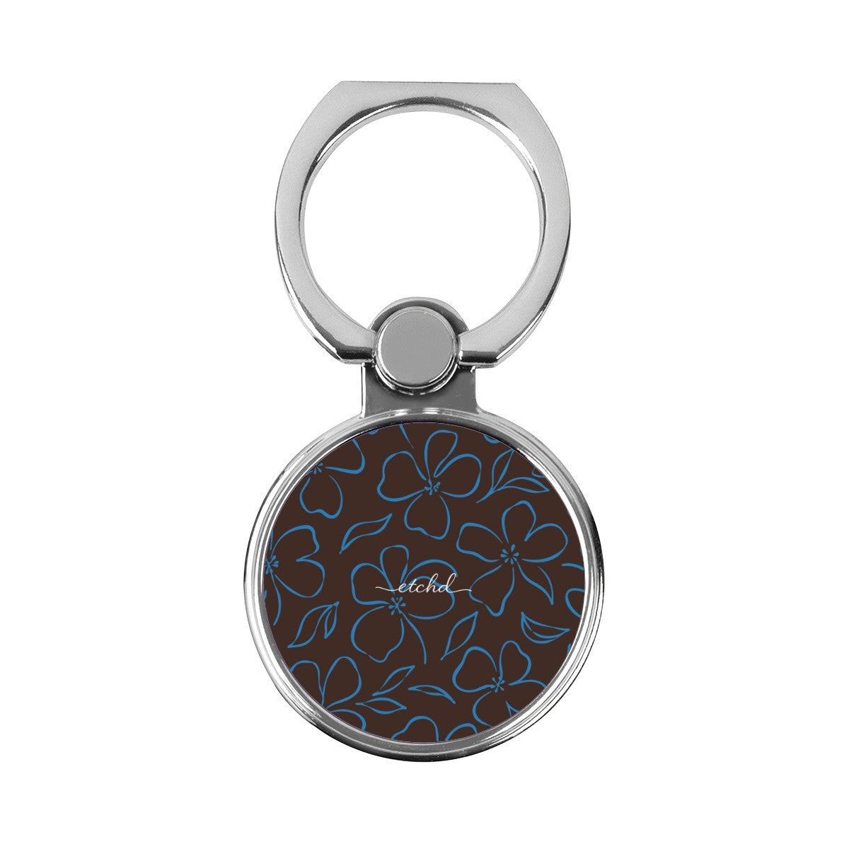 Espresso & Cerulean Floral Classic Ring Holder by etchd
