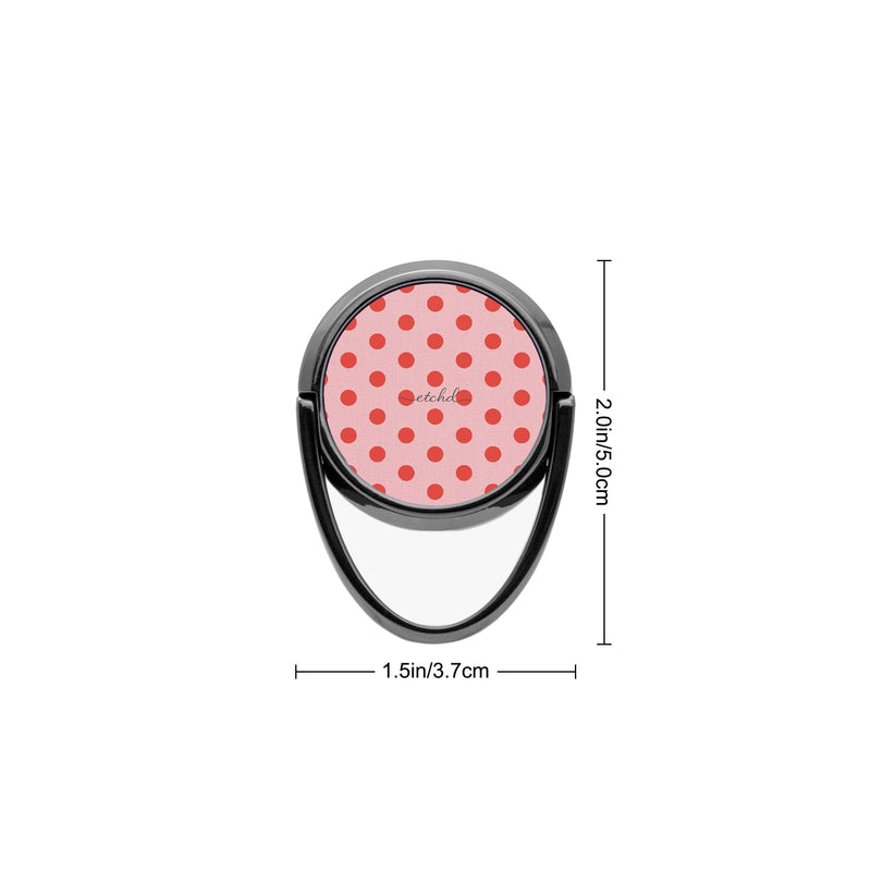 Poppy And Blush Polka Dot Handy-Ring-Halterung-zoom-