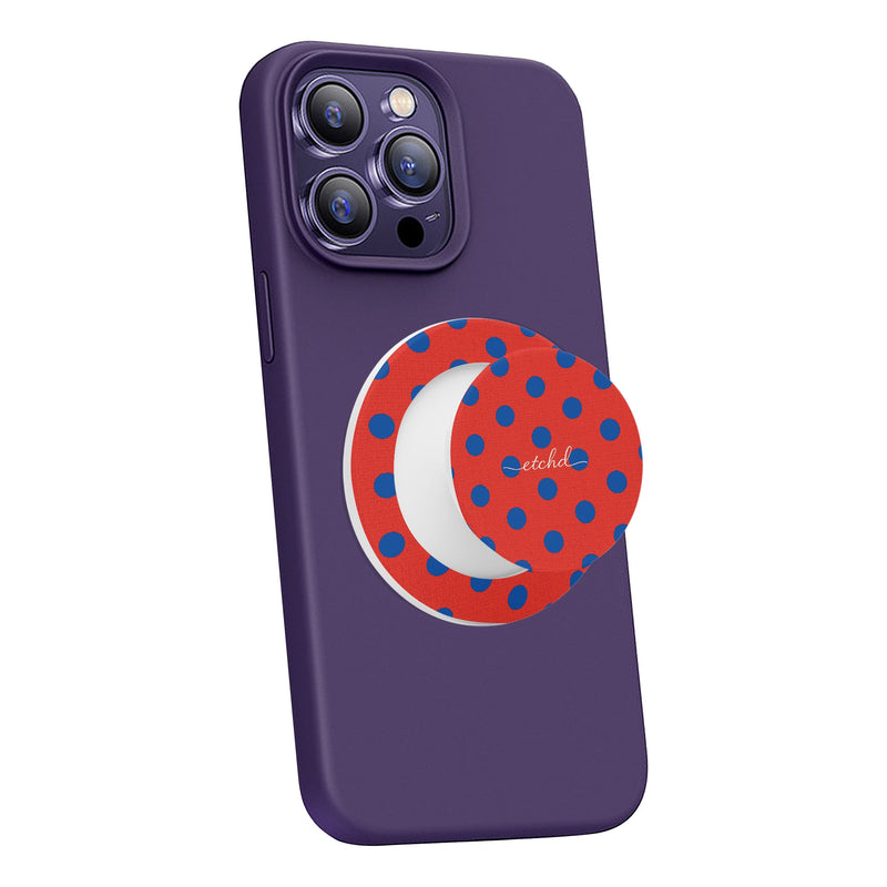 Cobalt And Poppy Polka Dot Phone Grip And Stand-zoom-