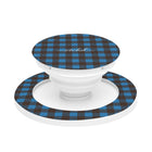 Cerulean & Espresso Gingham Anello e supporto per telefono