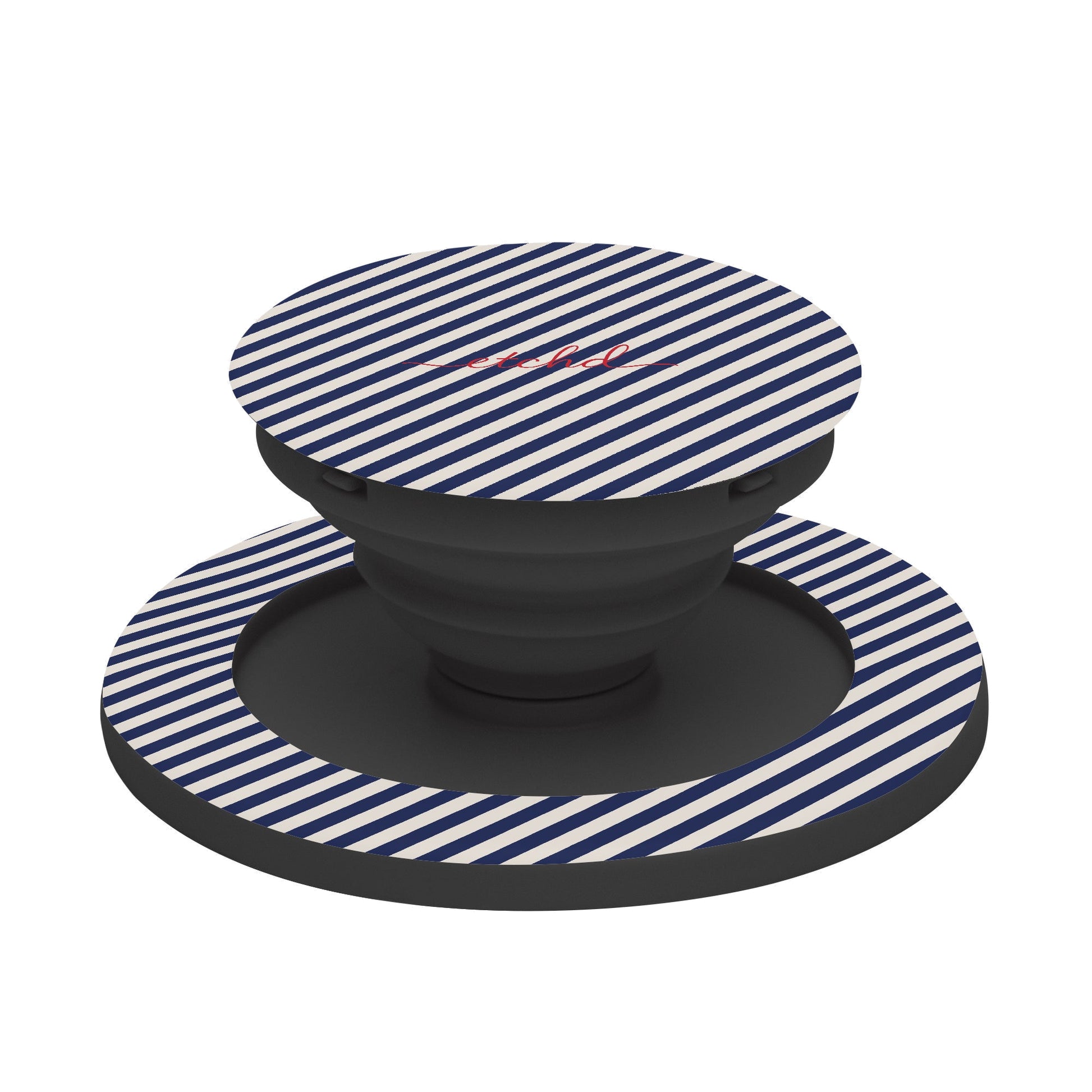 Navy & Cream Striped Diagonal Phone Grip And Stand by etchd, view 6
