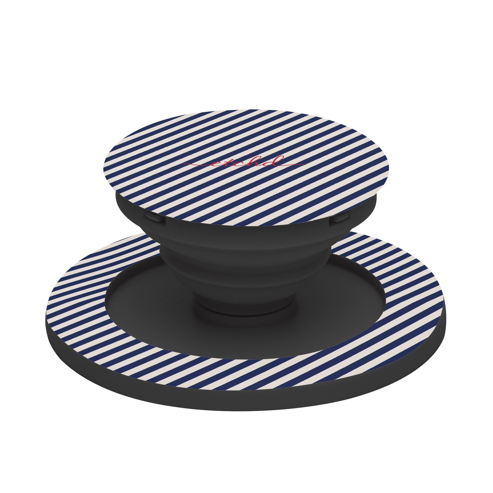 Navy & Cream Striped Diagonal Phone Grip And Stand by etchd, view 6