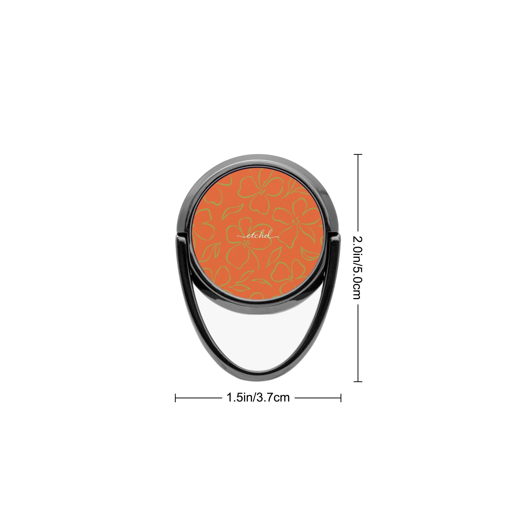 Persimmon & Wasabi Floral Phone Ring Holder by etchd, view 3