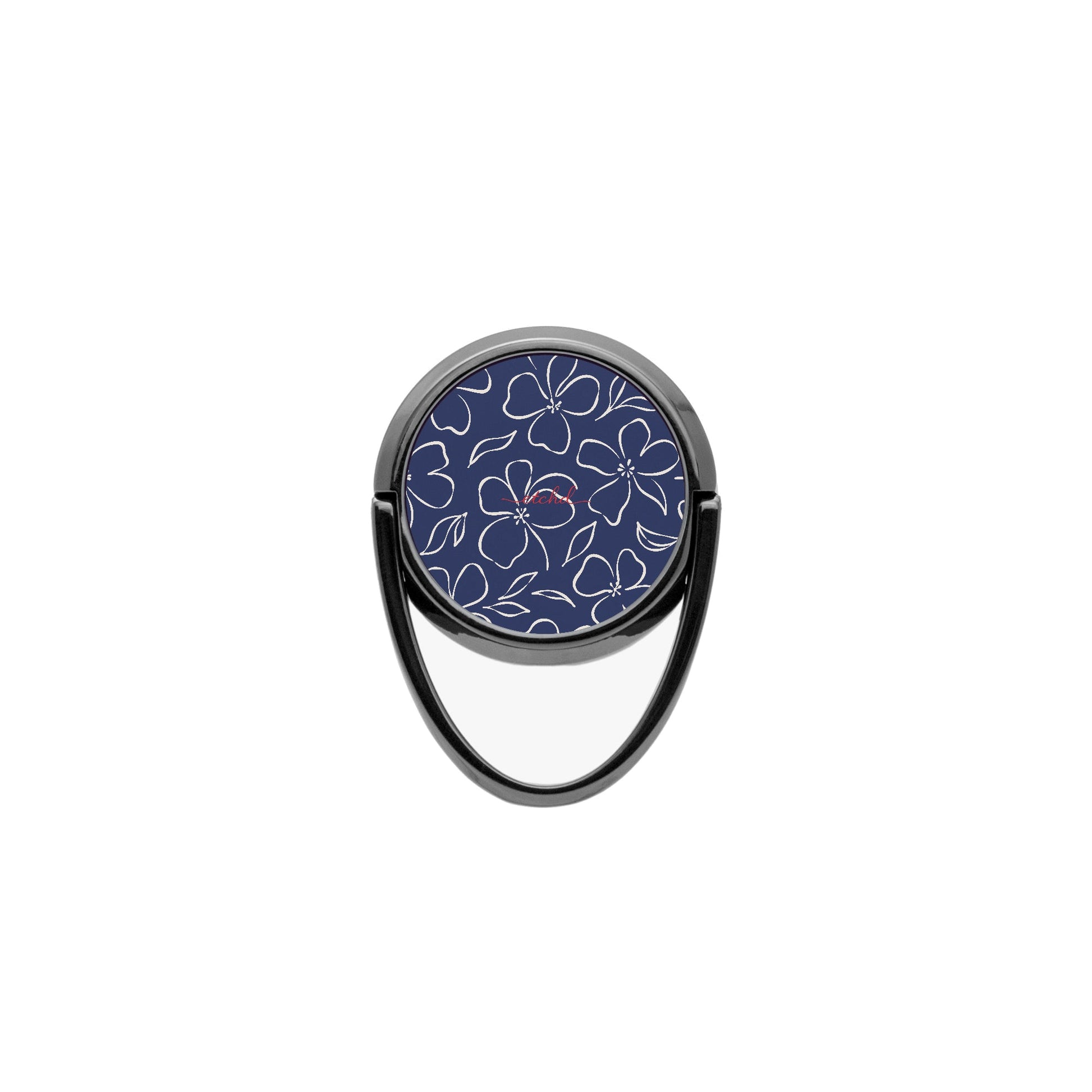 Navy & Cream Floral Phone Ring Holder by etchd, view 4