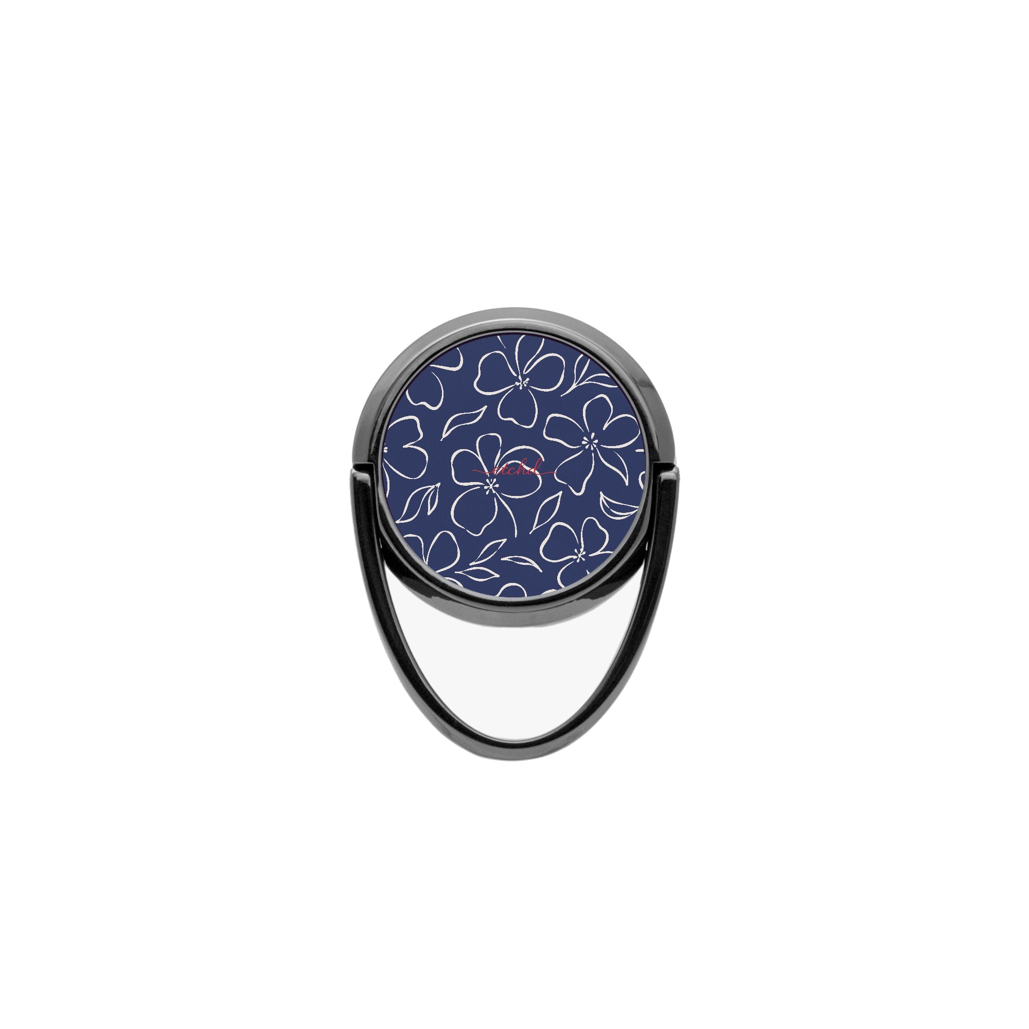 Navy & Cream Floral Phone Ring Holder by etchd, view 4