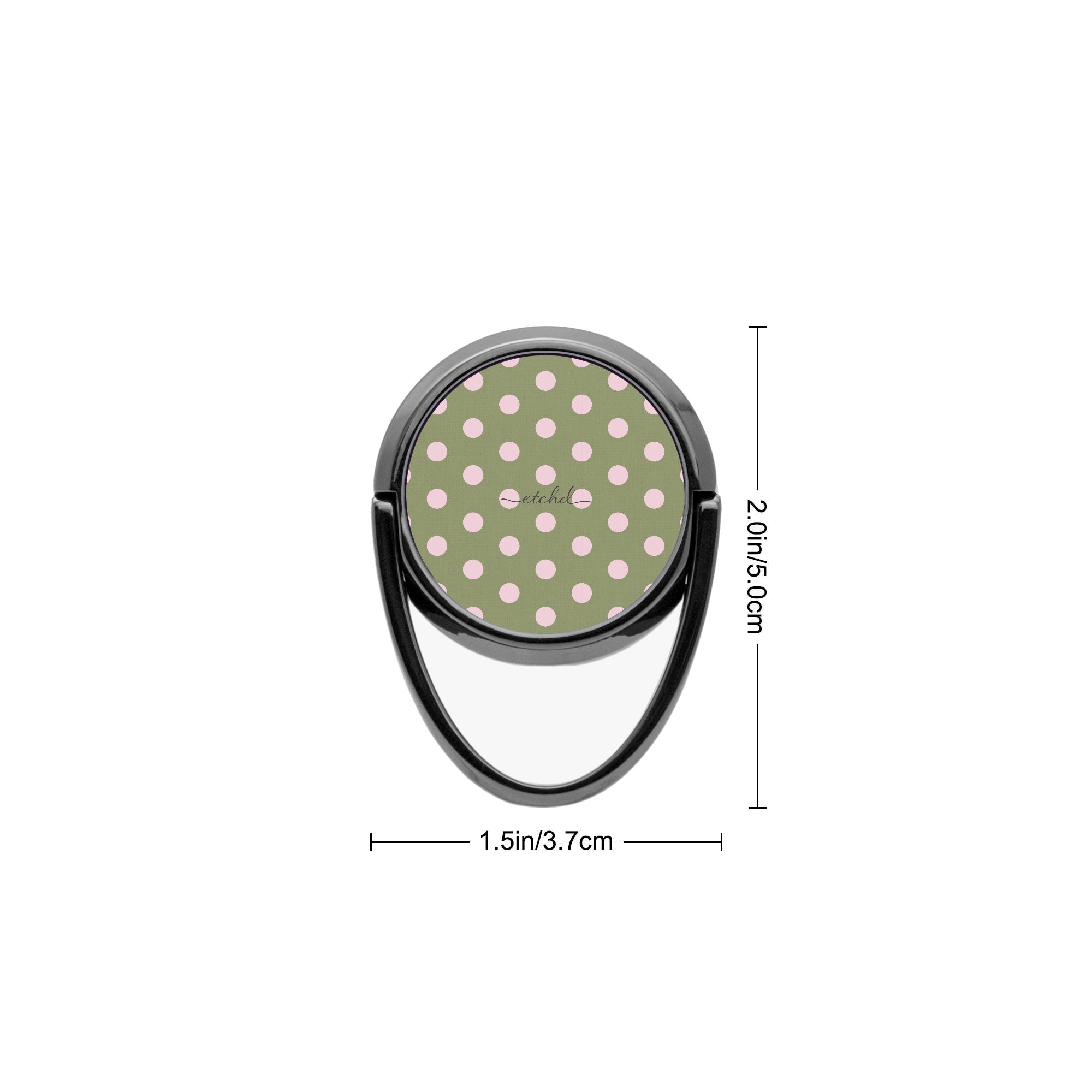 Pink And Green Polka Dot Phone Ring Holder by etchd, view 3