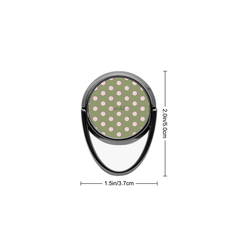 Pink And Green Polka Dot Handy-Ring-Halterung-zoom-