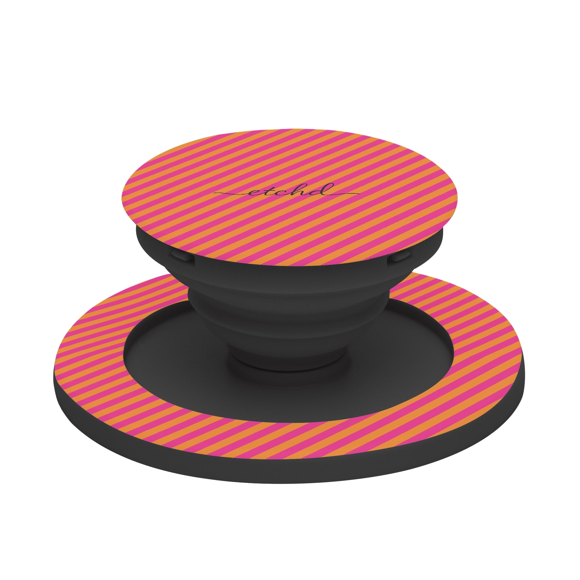 Pink And Orange Striped Diagonal Phone Grip And Stand by etchd, view 6