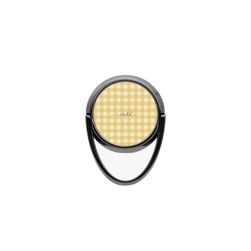 Butter & Cream Gingham Ring Handyhalterung-zoom-