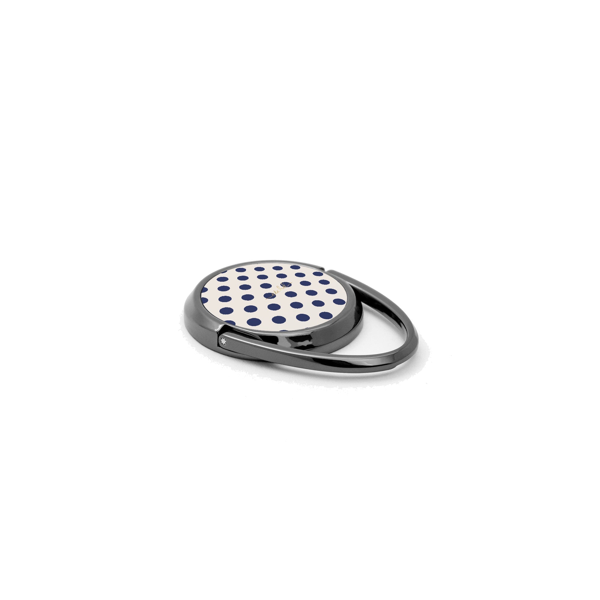 Navy & Cream Polka Dot Phone Ring Holder by etchd, view 2
