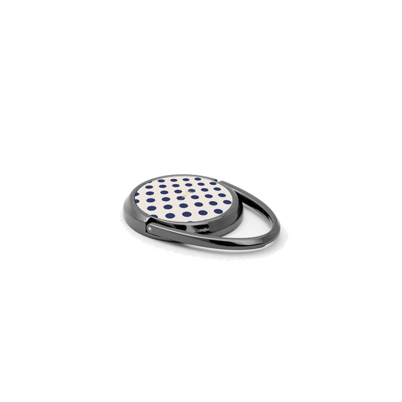 Navy & Cream Polka Dot Phone Ring Holder-zoom-