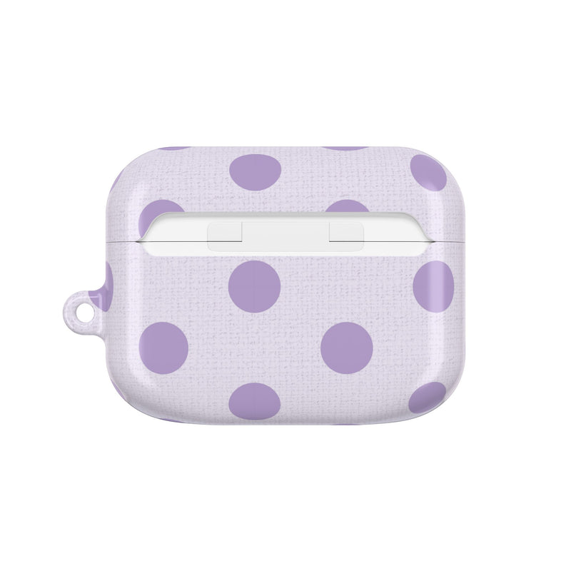 Lilac & Cream Polka Dot AirPod Case by etchd, view 7