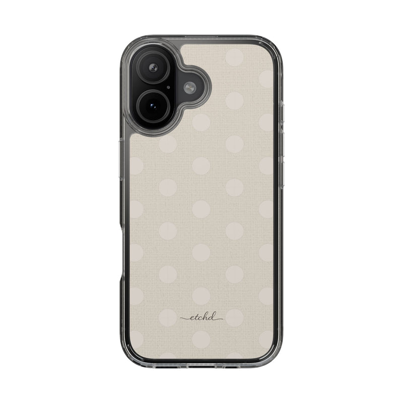 Neutral Polka Dot Clear Phone Case by etchd, view 35