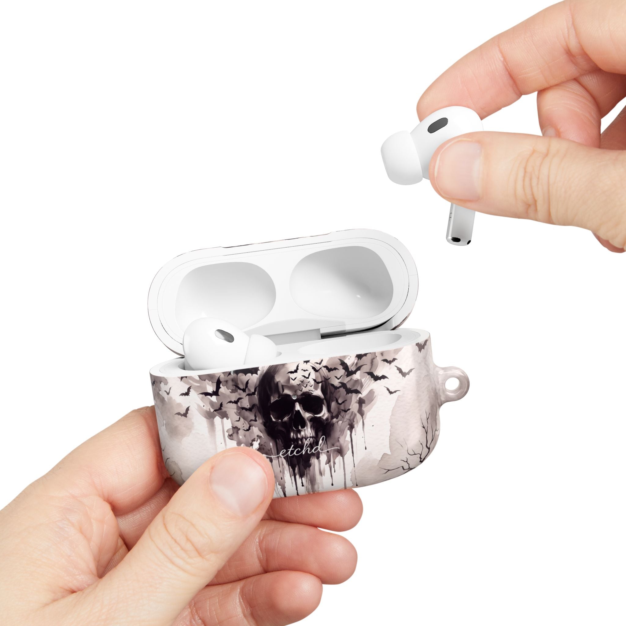 Ink Skull AirPod Case by etchd, view 11
