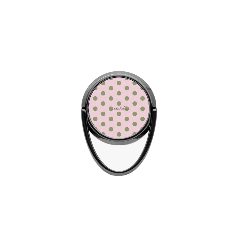 Green And Pink Polka Dot Phone Ring Holder-zoom-