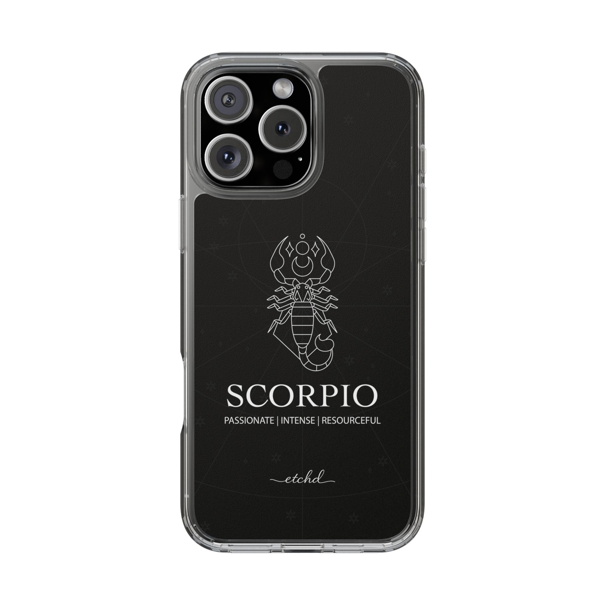 Scorpio Clear Phone Case by etchd