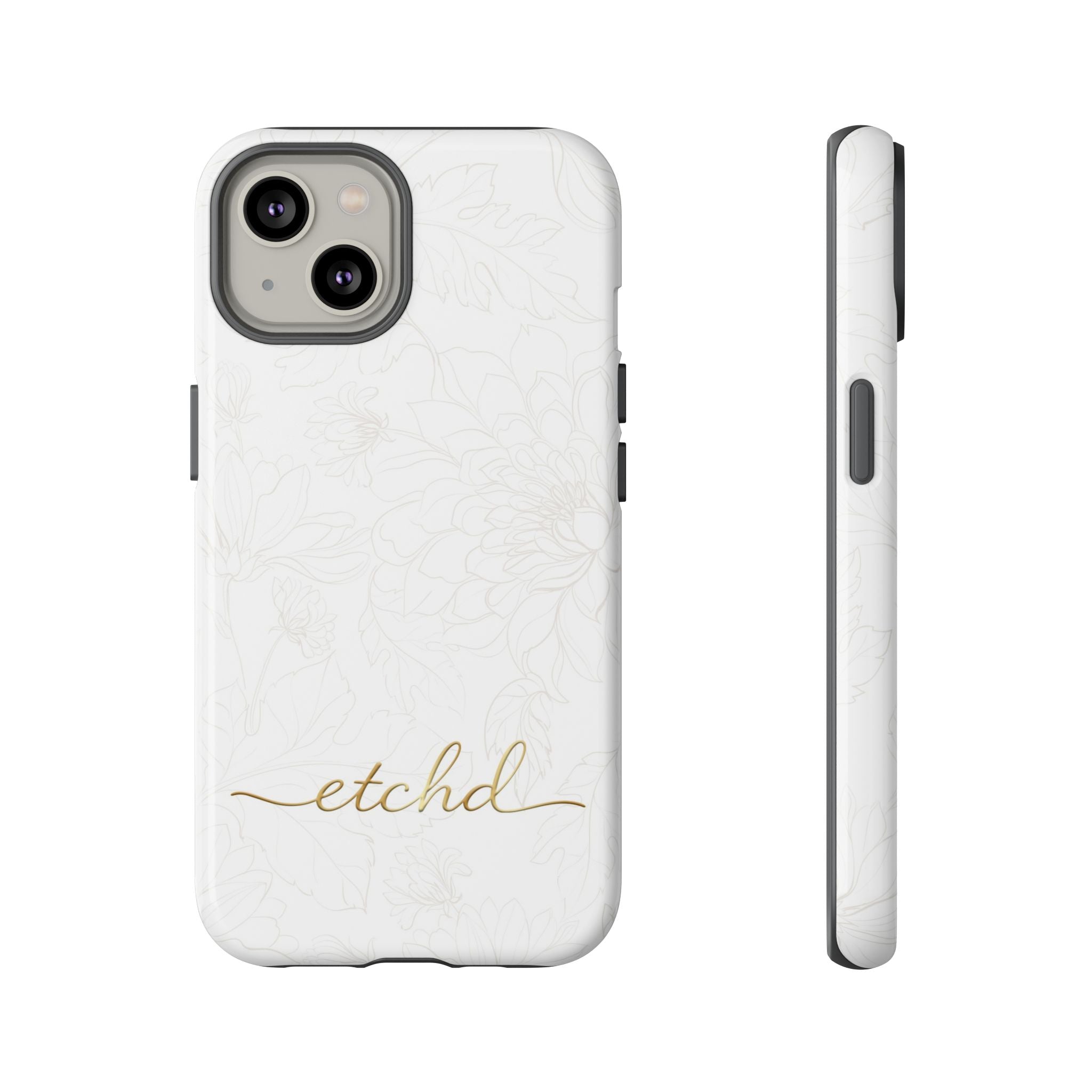 Etchd Signature White Phone Case