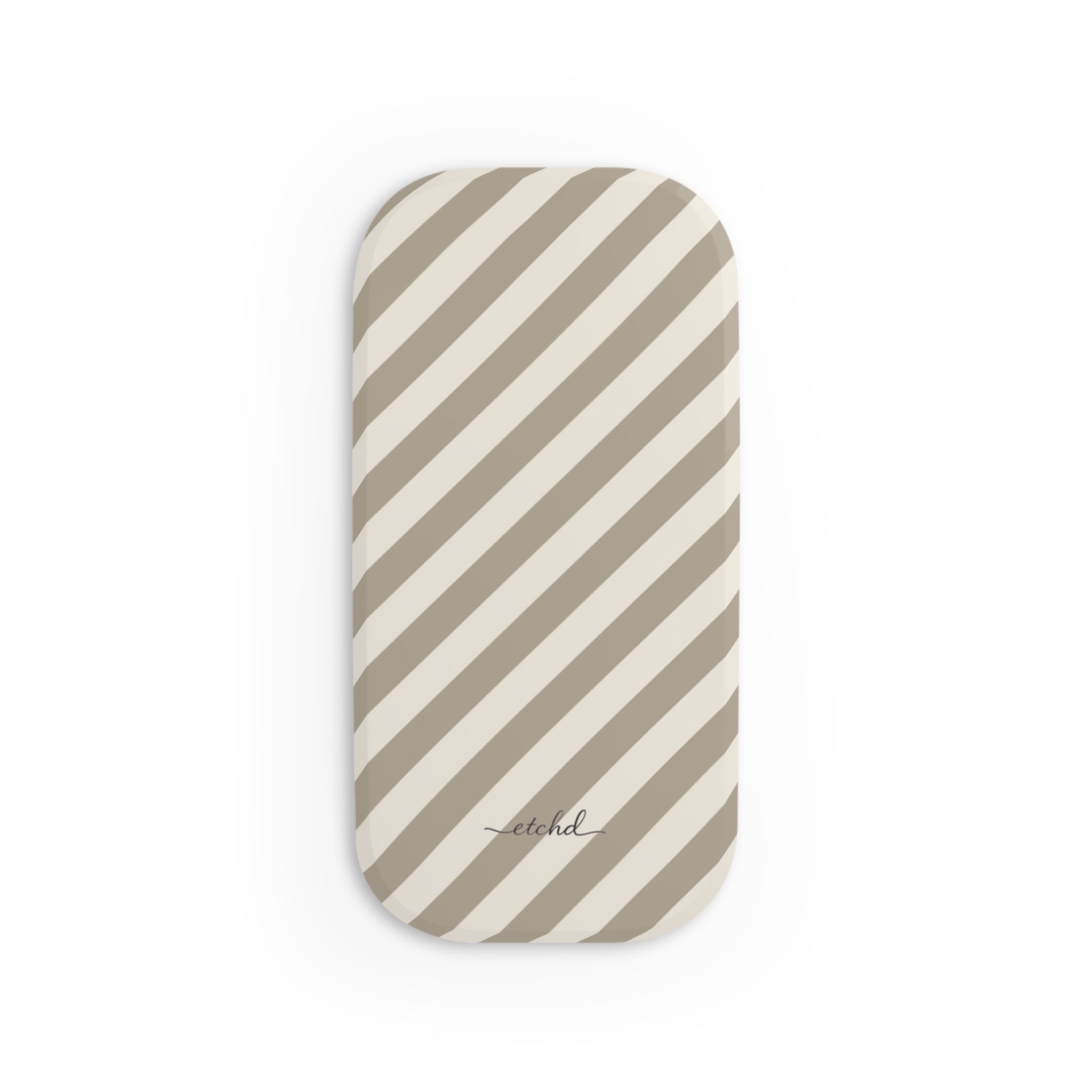 Neutral Striped Diagonal Click-On Phone Grip by etchd, view 2