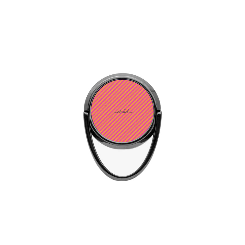 Pink And Orange Striped Diagonal Phone Ring Holder-zoom-
