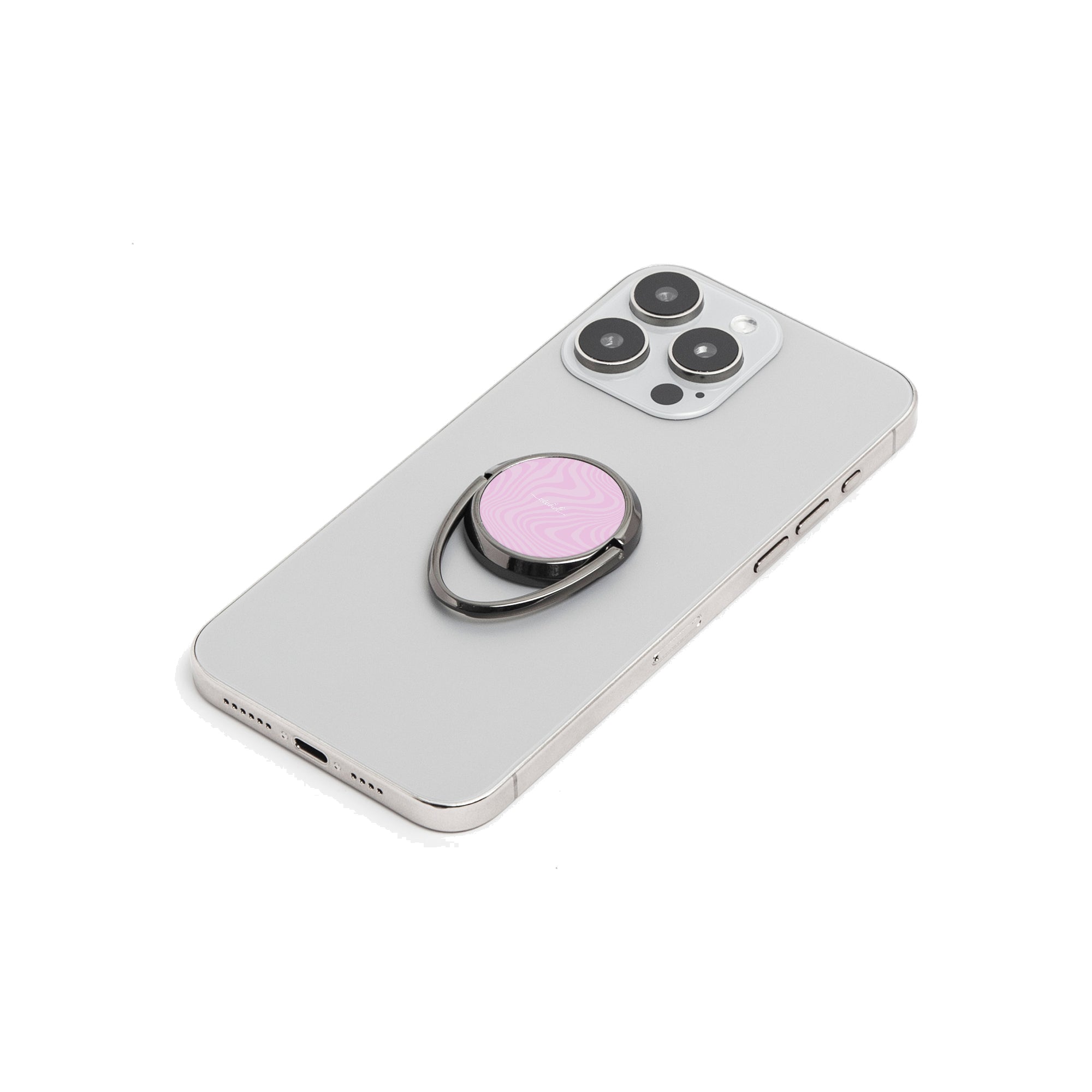 Pink Curved Lines Phone Ring Holder by etchd, view 6