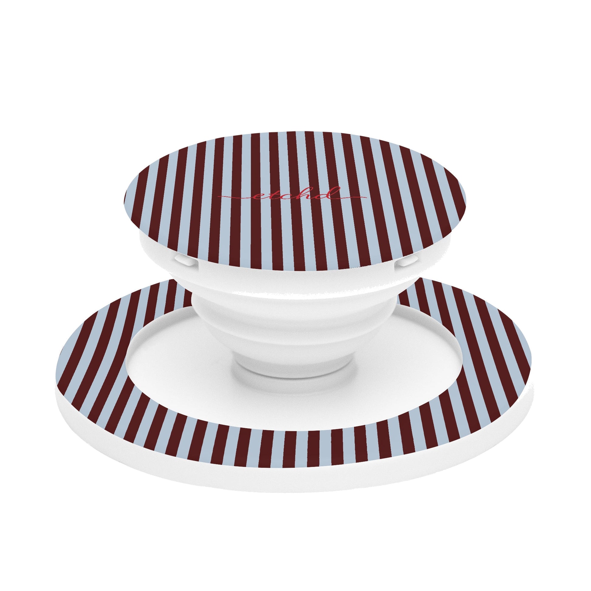 Blue & Cherry Striped Phone Grip And Stand by etchd