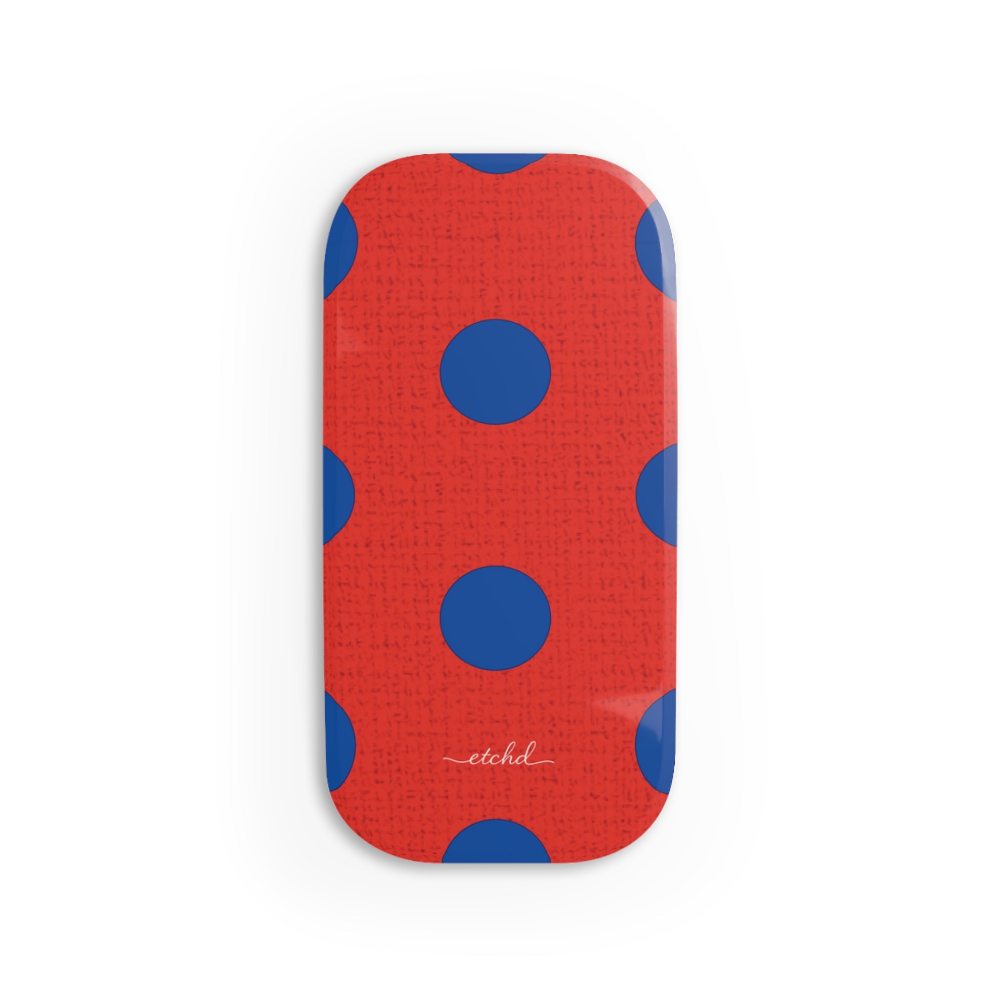 Cobalt And Poppy Polka Dot Click-On Phone Grip