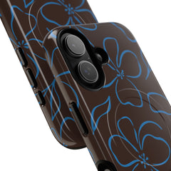 Espresso & Cerulean Floral Magnetic Phone Case by etchd, view 87