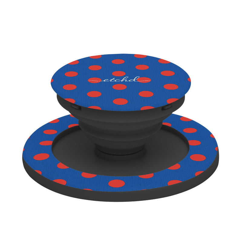 Poppy And Cobalt Polka Dot Handy-Halterung und Ständer-zoom-