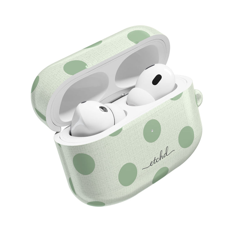 Sage & Cream Polka Dot AirPod Case by etchd, view 9