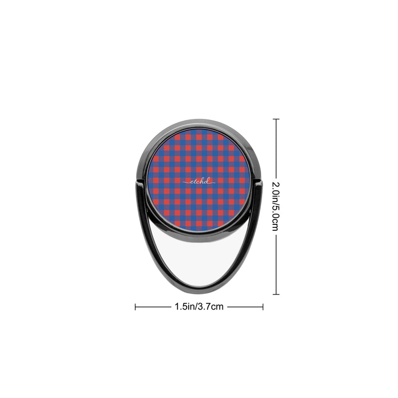 Cobalt & Poppy Gingham Anello supporto per telefono-zoom-