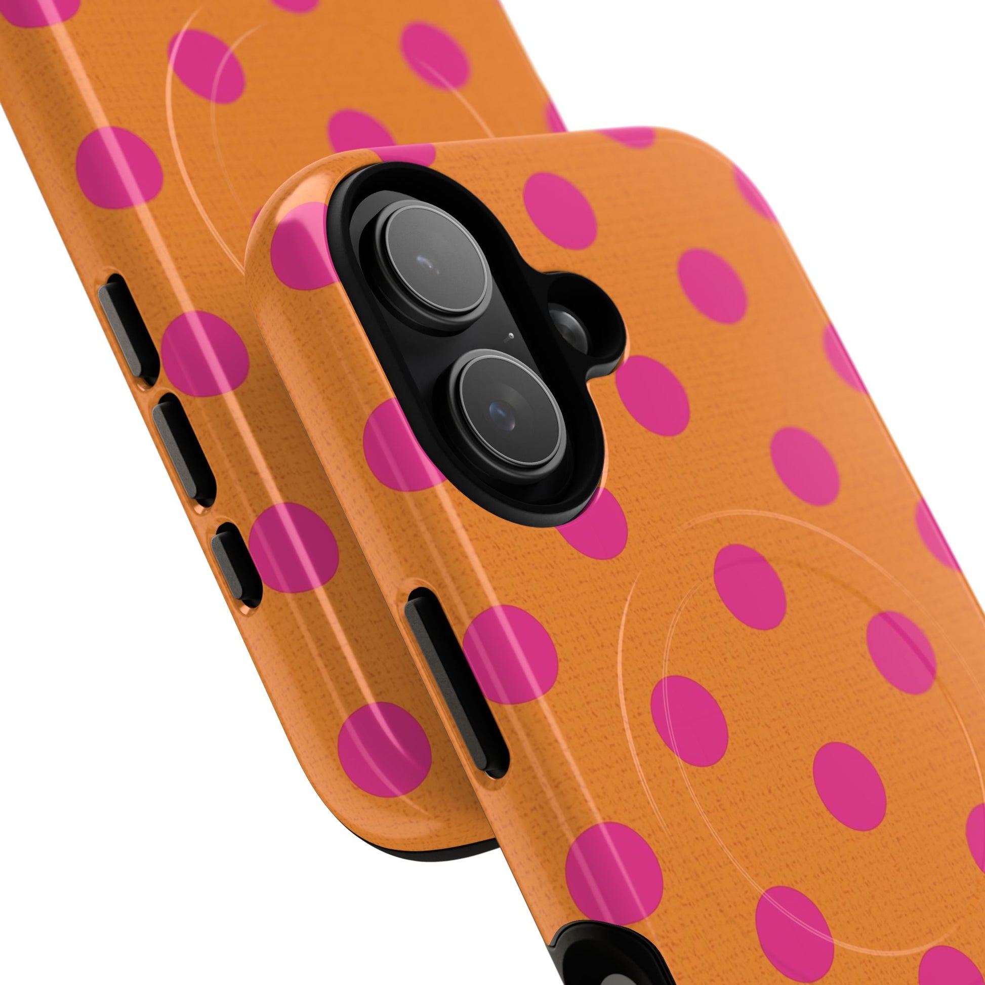 Pink And Orange Polka Dot Magnetic Phone Case by etchd, view 87