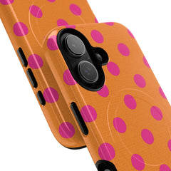 Pink And Orange Polka Dot Magnetic Phone Case by etchd, view 87