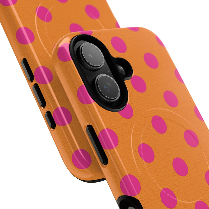 Pink And Orange Polka Dot Magnetic Phone Case by etchd, view 87