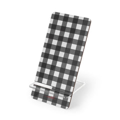 Black & White Gingham Phone Stand by etchd