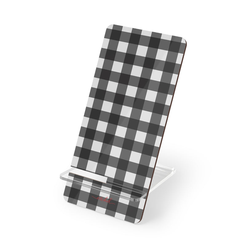 Black & White Gingham Handyständer-zoom-