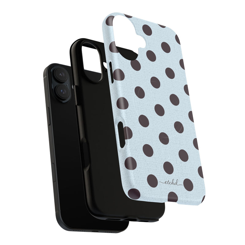 Plum And Blue Polka Dot Magnetic Phone Case-zoom-